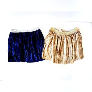 Set of 2 Velvet Skirts size 3T Gold and Navy‎ Blue Okie Dokie